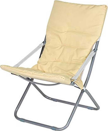 Spiaggina Sedia Canapone In Acciaio Tessuto Imbottito Pieghevole Relax Beige Articoli da Giardino > Arredo giardino > Prodotti Da Esterno Trade Shop italia - Napoli, Commerciovirtuoso.it