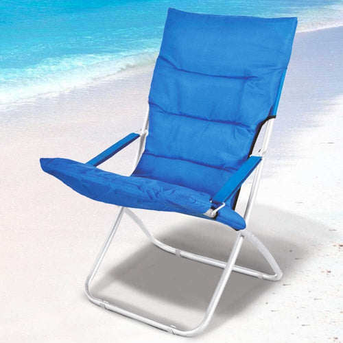 Spiaggina Sedia Canapone In Acciaio Tessuto Imbottito Pieghevole Relax Blu Sport e tempo libero/Attività ricreative all'aperto/Camping e outdoor/Arredamento da campeggio/Sedie Trade Shop italia - Napoli, Commerciovirtuoso.it