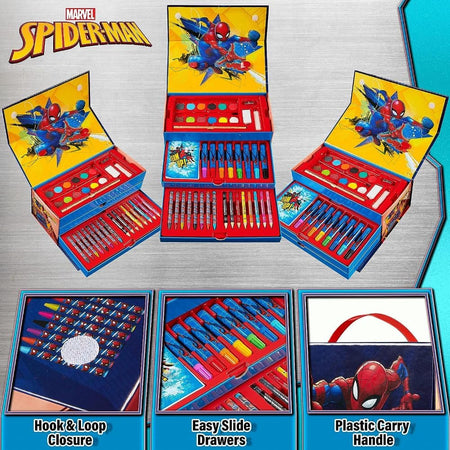 Valigetta Disney spiderman set 52 pezzi di colori e cancelleria i kit disegno e pittura