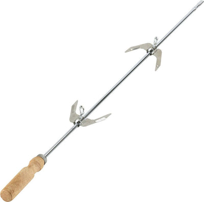 Spiedo per barbeque e griglie con forchette in acciaio cromato per bloccare la carne Giardino e giardinaggio/Barbecue e picnic/Accessori per barbecue e affumicatori/Griglie per arrostire La Zappa - Altamura, Commerciovirtuoso.it