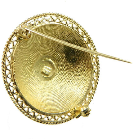 Spilla bottone sardo in argento placcato oro costume sardo
