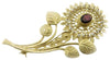 Spilla fiore filigrana sarda argento dorato imperlata a mano velo costume sardo