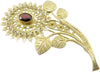Spilla fiore filigrana sarda argento dorato imperlata a mano velo costume sardo