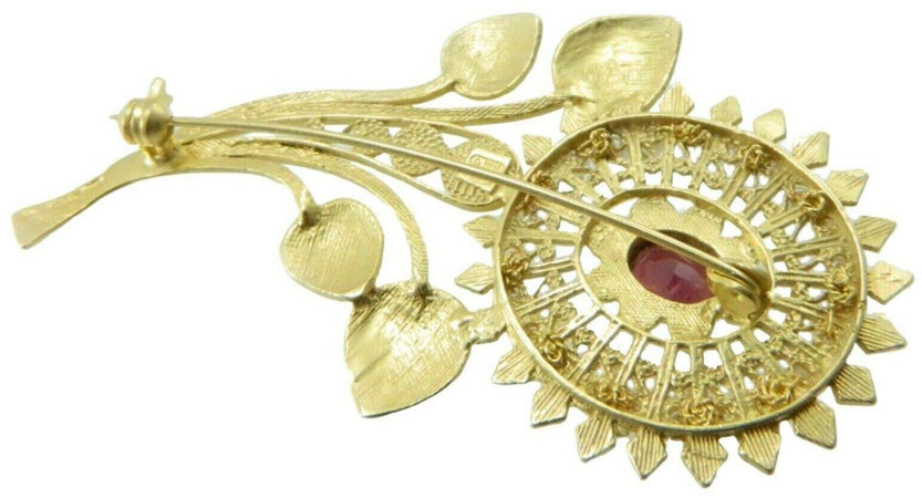 Spilla fiore filigrana sarda argento dorato imperlata a mano velo costume sardo