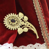 Spilla fiore filigrana sarda argento dorato imperlata a mano velo costume sardo