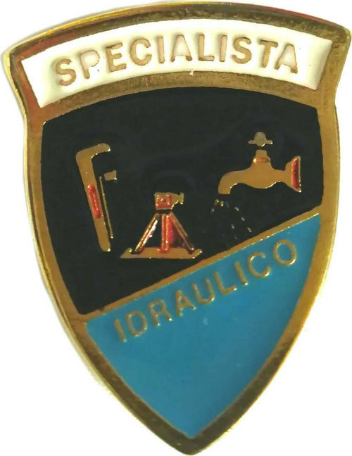 Spilla Specialista Idraulico Distintivo In Metallo Con Clip Sport e tempo libero/Accessori/Trofei medaglie e premi/Placche Il Distintivo - Pesaro, Commerciovirtuoso.it
