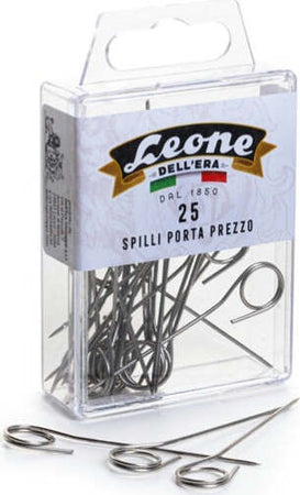Spilli portaprezzi inox - Leone - conf. 25 pezzi Cancelleria e prodotti per ufficio/Archivio ufficio e accessori per scrivania/Nastri colle elastici e graffette/Graffette molle fermacarte e anelli Eurocartuccia - Pavullo, Commerciovirtuoso.it