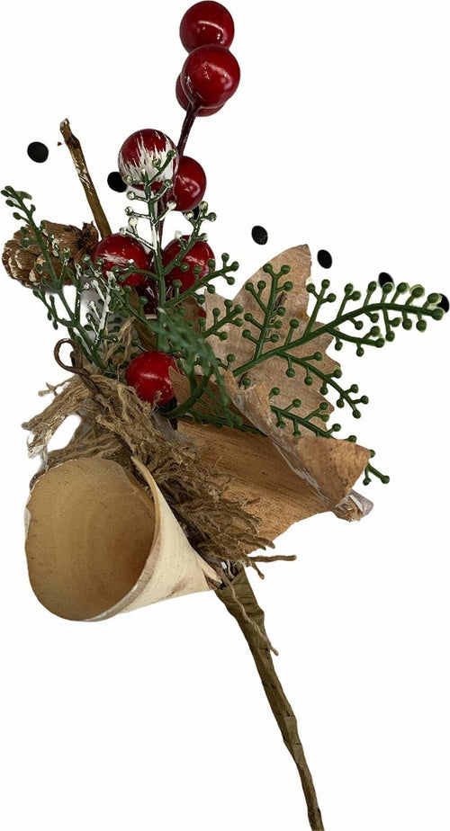 Spillone chiudi pacco 20cm con bacche e campanella addobbi per Alberi e Ghirlande natalizie Casa e cucina/Decorazioni per interni/Addobbi e decorazioni per ricorrenze/Decorazioni natalizie/Oggettistica MagiediNatale.it - Altamura, Commerciovirtuoso.it