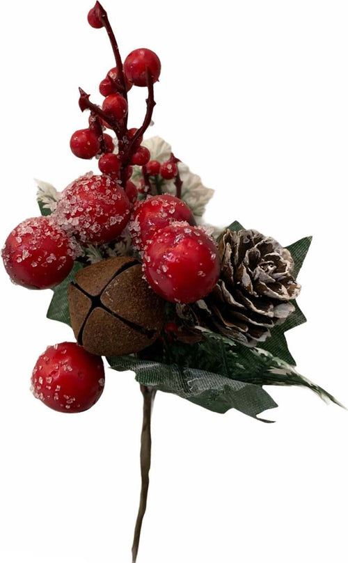 Spillone chiudi pacco h 21 cm con bacche addobbi per Alberi e Ghirlande natalizie Casa e cucina/Decorazioni per interni/Addobbi e decorazioni per ricorrenze/Decorazioni natalizie/Oggettistica MagiediNatale.it - Altamura, Commerciovirtuoso.it