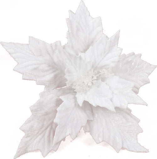 Spillone Poinsettia Bianco con pinzetta h 22 cm per Alberi e Ghirlande natalizie Casa e cucina/Decorazioni per interni/Addobbi e decorazioni per ricorrenze/Decorazioni natalizie/Ghirlande e corone MagiediNatale.it - Altamura, Commerciovirtuoso.it