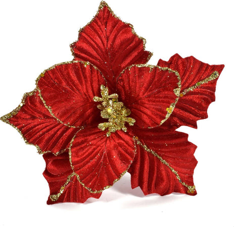 Spillone Poinsettia Rosso 20 cm ramo per Alberi e Ghirlande natalizie Casa e cucina/Decorazioni per interni/Addobbi e decorazioni per ricorrenze/Decorazioni natalizie/Ghirlande e corone MagiediNatale.it - Altamura, Commerciovirtuoso.it
