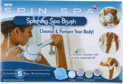 SPIN SPA SPAZZOLA MASSAGGIO CORPO VISO SCHIENA BAGNO 5 SPAZZOLE A BATTERIA Bellezza/Accessori e strumenti di bellezza/Strumenti e accessori per trucco/Accessori per trucco viso/Spugne piumini e spugnette Trade Shop italia - Napoli, Commerciovirtuoso.it