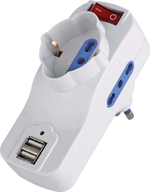 SPINA ELETTRICA ROTANTE CON 2 PRESE BIPASSO + SHUKO + 2 PRESE USB ADATTATORE Fai da te/Materiale elettrico/Multiprese Trade Shop italia - Napoli, Commerciovirtuoso.it
