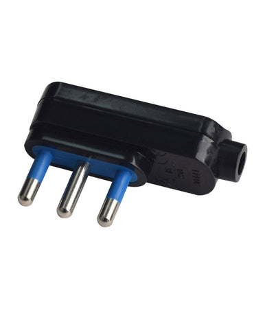 Spina Piatta Elettrica Salvaspazio Laterale 2p+t 16a 25 V Max 1500 W Nero 80006