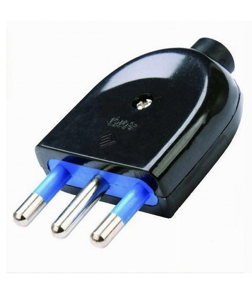 Spina S17 Elettrica 2p+t 16a 250v Max 1500w Nero Ultrapiatta Salvaspazio 83008