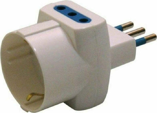 Spina Tripla Bianca Con Riduttore Shuko E 2 Prese Italiane 10a E Spina 10a Moda/Valigie borse e accessori da viaggio/Accessori/Accessori da viaggio/Adattatori universali da viaggio Trade Shop italia - Napoli, Commerciovirtuoso.it