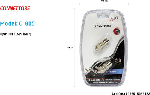 Spinotto Tv Femmina Connettore Antenna Per Televisore Adattatore Maxtech C-005 Elettronica e telefonia > Accessori Audio e Video > Adattatori Video Trade Shop italia - Napoli, Commerciovirtuoso.it