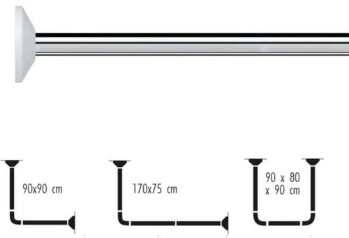 Spirella Bar asta per tenda doccia angolare modulare da fissare in Alu MAGIC UNIVERSAL Finitura lucida