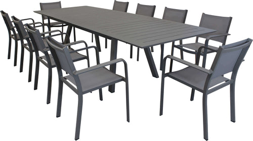 SPLENDOR---set-tavolo-da-giardino-allungabile-200/300x110-compreso-di-10-poltrone-in-alluminio-Taupe-Milani-Home