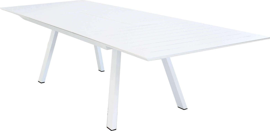 SPLENDOR---set-tavolo-da-giardino-allungabile-200/300x110-compreso-di-6-poltrone-in-alluminio-Bianco-Milani-Home