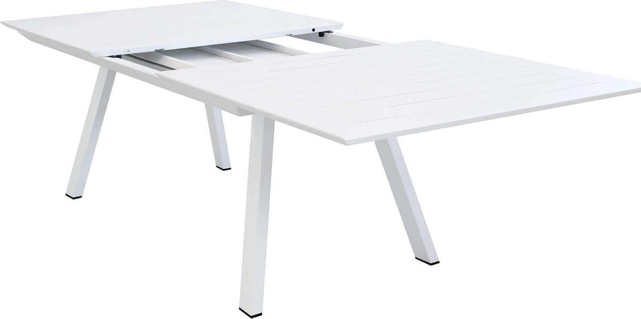 SPLENDOR---set-tavolo-da-giardino-allungabile-200/300x110-compreso-di-6-poltrone-in-alluminio-Bianco-Milani-Home