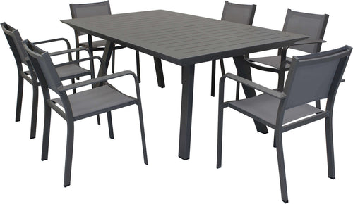 SPLENDOR---set-tavolo-da-giardino-allungabile-200/300x110-compreso-di-6-poltrone-in-alluminio-Taupe-Milani-Home