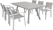 SPLENDOR---set-tavolo-da-giardino-allungabile-200/300x110-compreso-di-6-poltrone-in-alluminio-Tortora-Milani-Home