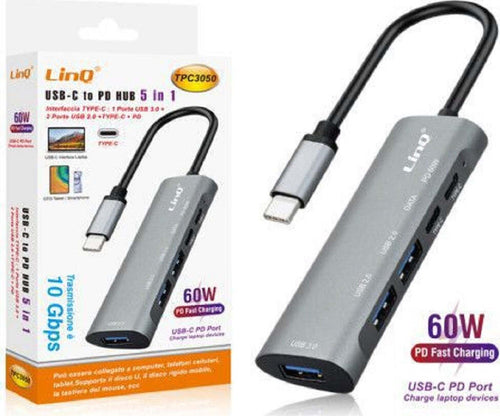 Splitter Hub Type-c Tpc3050 10 Gbps Ricarica Dati Rapida 5in1 Usb 3.0 2.0 Pd 60w Elettronica/Informatica/Accessori/Adattatori/Adattatori USB a USB Trade Shop italia - Napoli, Commerciovirtuoso.it