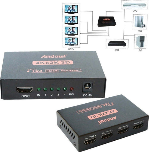Splitter Sdoppiatore Hdmi Alta Definizione 1080p 4k 2k 3d 4 Uscite Amplificate Informatica e Videogiochi > Accessori PC > Adattatori e Convertitori Trade Shop italia - Napoli, Commerciovirtuoso.it