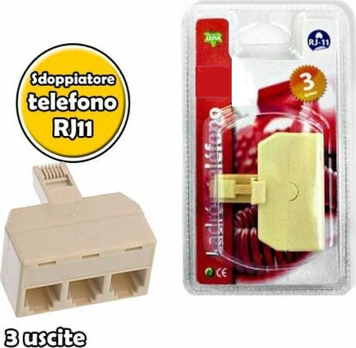 Splitter Sdoppiatore Telefonico Adattatore 3 Uscite Femmina Plug Rj-11 Informatica e Videogiochi > Periferiche di rete > Cavi di Rete Trade Shop italia - Napoli, Commerciovirtuoso.it