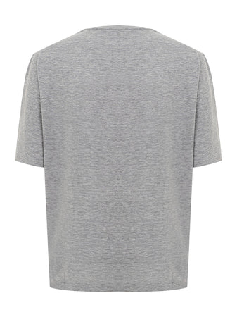 DSQUARED2 T-Shirt Grigio Melange con logo Dsquared2 Icon. da donna