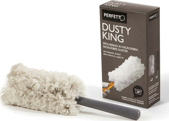 Spolverino Dusty King - microfibra - 3 ricambi inclusi - bianco-nero - Perfetto Casa e cucina/Detergenti e prodotti per la pulizia/Strumenti di pulizia/Panni per pulizia Eurocartuccia - Pavullo, Commerciovirtuoso.it