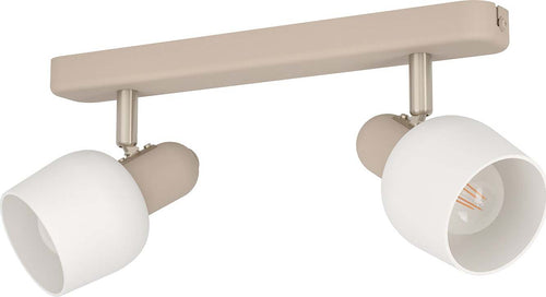 Spot-Contemporaneo-Corato-In-Acciaio-Color-Sabbia-2-Luci-E14-18W-Ip20