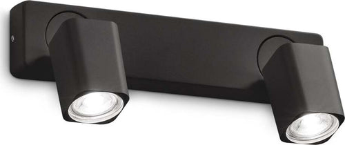 Spot-Contemporaneo-Rudy-Alluminio-Nero-2-Luci-Gu10-35W-3000K-Ip20