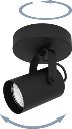 Spot-Contemporaneo-Sorego-In-Acciaio-Nero-1-Luce-Gu10-3W-Ip20