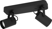 Spot-Contemporaneo-Sorego-In-Acciaio-Nero-2-Luci-Gu10-3W-Ip20