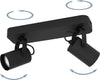 Spot-Contemporaneo-Sorego-In-Acciaio-Nero-2-Luci-Gu10-3W-Ip20
