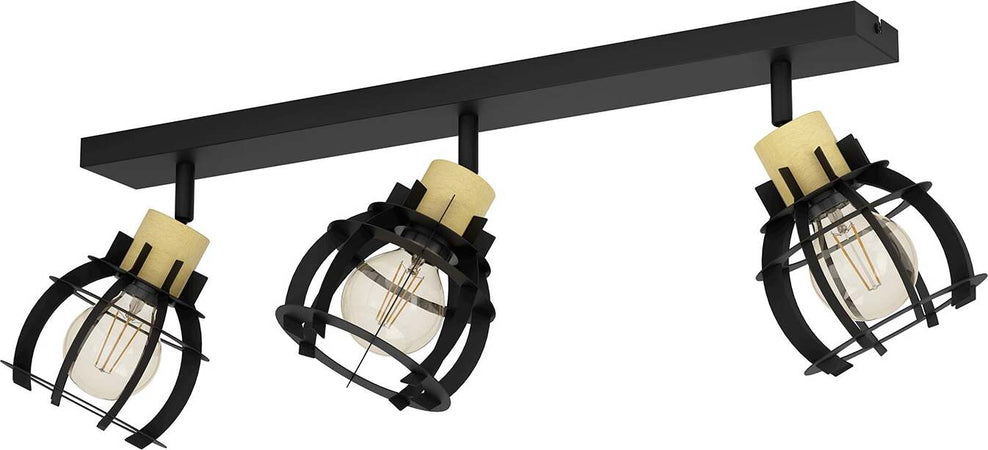 Spot-Contemporaneo-Stillington-1-In-Acciaio-Nero-3-Luci-E27-40W-Ip20