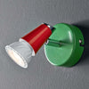 Spot-Illuminando-KOLOR-1-GU10-LED-faretto-colorato-orientabile-snodabile-metallo-verde-rosso-interno