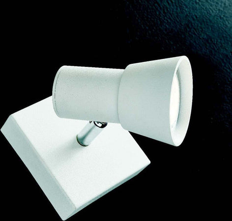 Spot-Illuminando-TORCIA-1-GU10-LED-faretto-moderno-orientabile-snodabile-metallo-bianco-parete-soffitto-interno