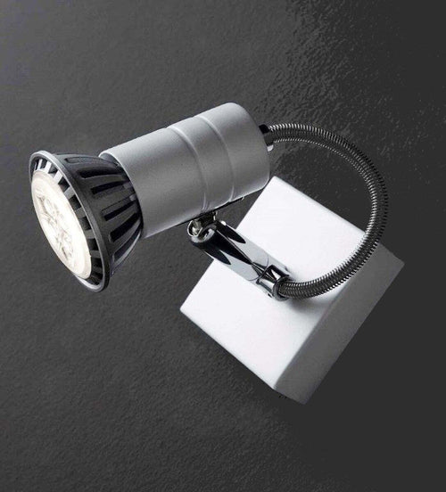 Spot-Illuminando-ZELIG-1-GU10-LED-7W-3000°K-faretto-metallo-cromo-bianco-orientabile-moderno-interno