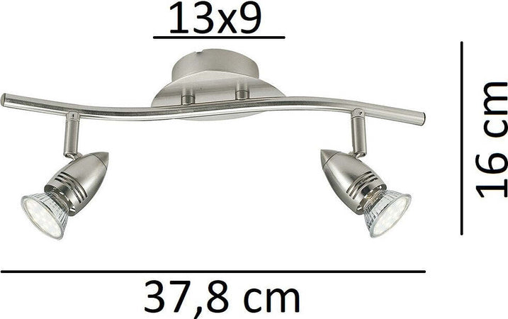 Spot-Led-Sunny-Orientabile-Nikel-2Xgu10-5W-400Lm-2700K-39X12Cm