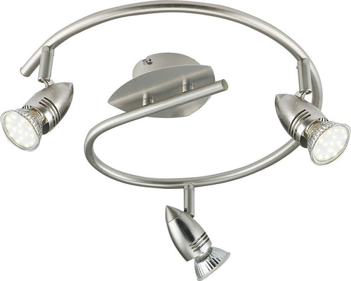 Spot Led Sunny Orientabile Nikel 3Xgu10 5W 400Lm 2700K 30X31,5Cm Illuminazione/Illuminazione per interni/Illuminazioni per pareti/Faretti da muro Led Mall Home - Napoli, Commerciovirtuoso.it