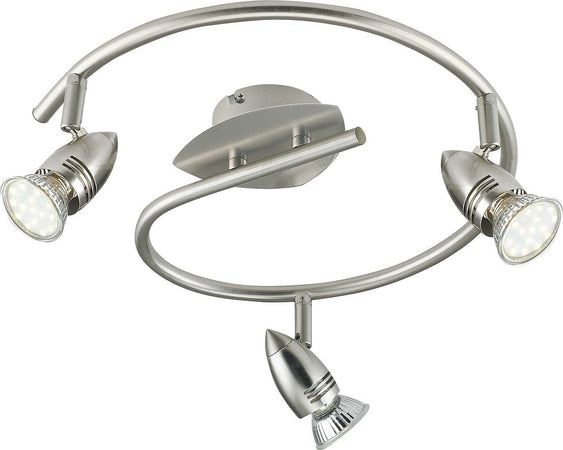 Spot Led Sunny Orientabile Nikel 3Xgu10 5W 400Lm 2700K 30X31,5Cm Illuminazione/Illuminazione per interni/Illuminazioni per pareti/Faretti da muro Led Mall Home - Napoli, Commerciovirtuoso.it