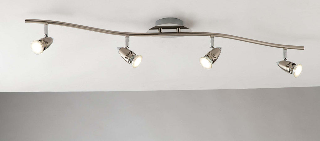 Spot Led Sunny Orientabile Nikel 4Xgu10 5W 400Lm 2700K 94,5X16,5Cm Illuminazione/Illuminazione per interni/Illuminazioni per pareti/Faretti da muro Led Mall Home - Napoli, Commerciovirtuoso.it