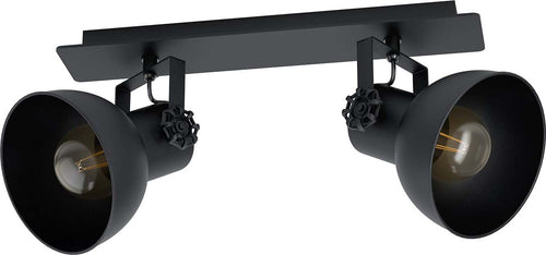 Spot-Minimal-Barnstaple-1-Legno-Nero-2-Luci-E27-40W