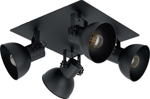 Spot-Minimal-Barnstaple-1-Legno-Nero-4-Luci-E27-40W