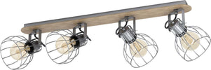 Spot-Minimal-Sambatello-Legno-Marrone-4-Luci-E27-40W