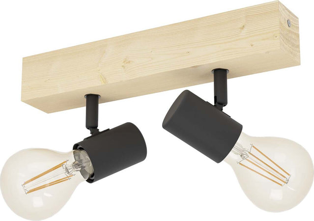 Spot-Minimal-Townshend-3-Legno-Marrone-2-Luci-E27-60W