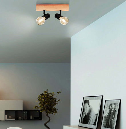 Spot-Minimal-Townshend-3-Legno-Marrone-2-Luci-E27-60W